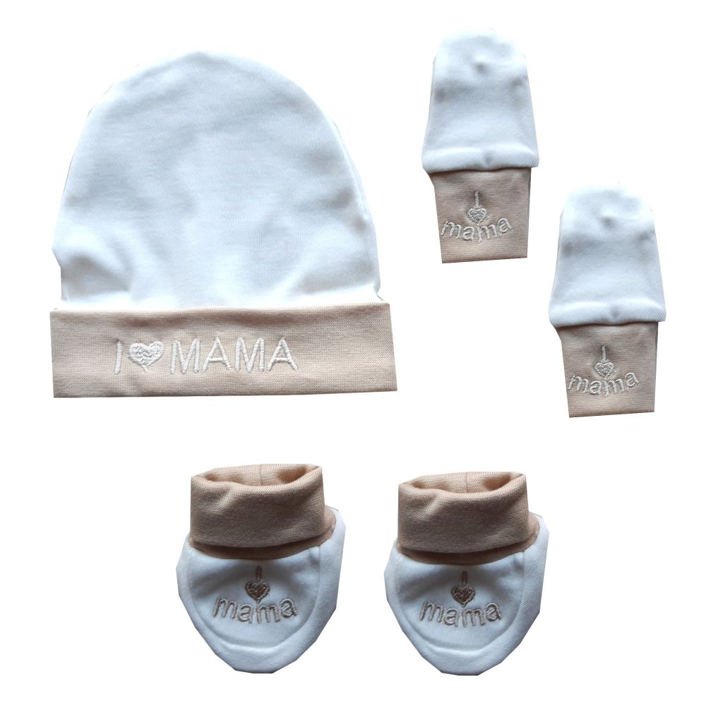 Milarda Baby Erstausstattung 3 Teile, "I love Mama", 6 Farben, 0-3 Mon